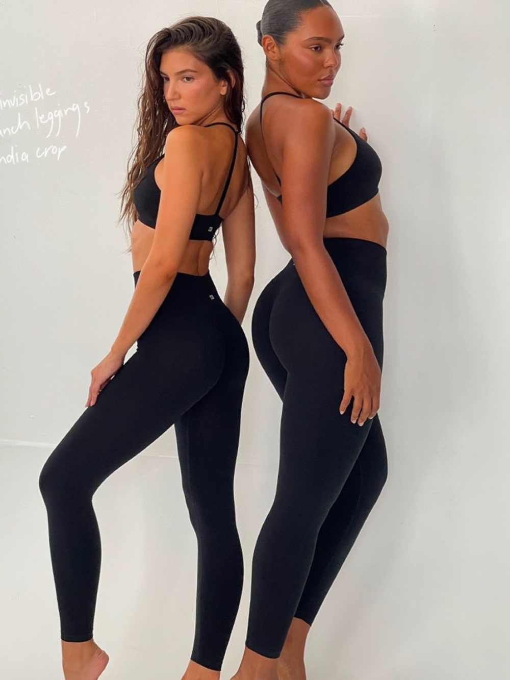 NWT CROP SHOP BOUTIQUE CSB Seamless Skin Invisible Scrunch Leggings - Black
